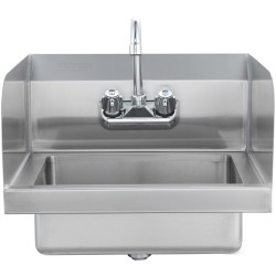 Ruostumaton teräs käsienpesuallas 17x12 8 tuumaa seinäkiinnitys kääntyvä hana roiskesuoja