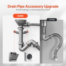 Päältä asennettava keittiöallas 304-ruostumatonta terästä 68x45 cm 19 cm syvä