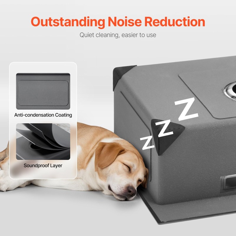 Keittiöallas 304 ruostumaton teräs 55x45 cm ylhäältä asennettava yksialtainen musta