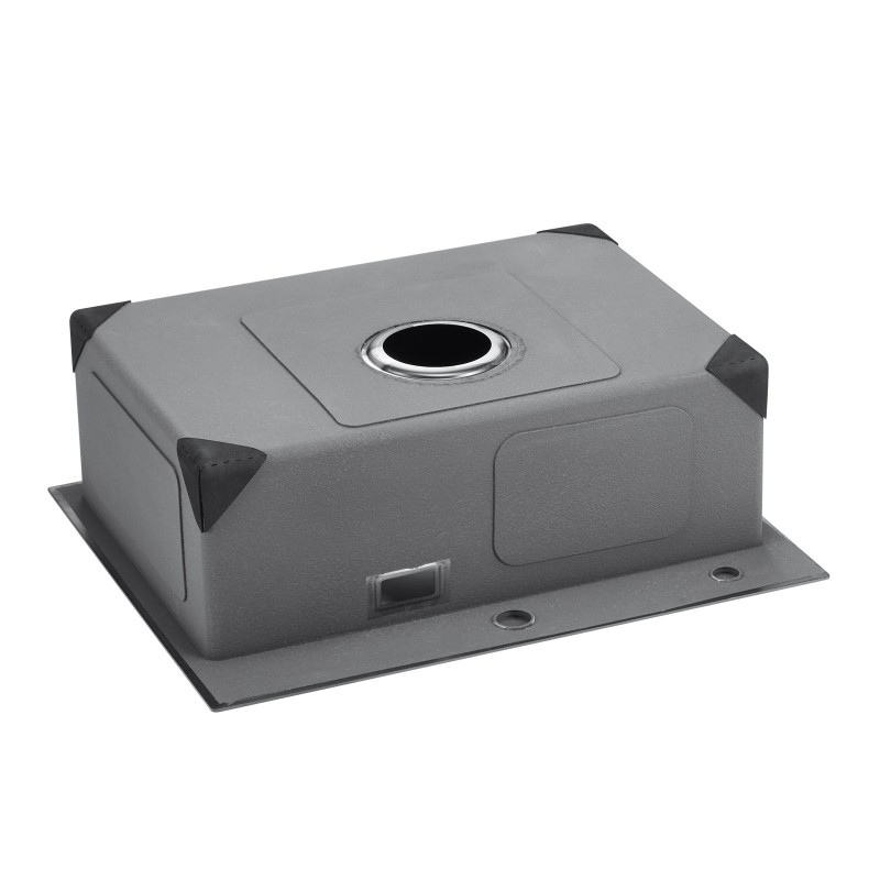 Keittiöallas 304 ruostumaton teräs 55x45 cm ylhäältä asennettava yksialtainen musta