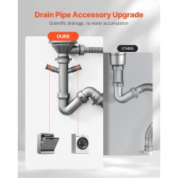 Keittiöallas 304 ruostumaton teräs 50x43 cm yksiallas syvyys 19 cm keittiöön