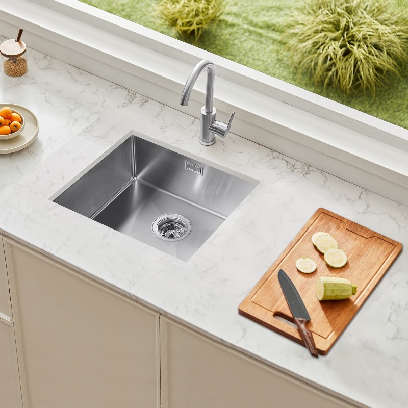 Keittiöallas 304 ruostumaton teräs 50x43 cm yksiallas syvyys 19 cm keittiöön