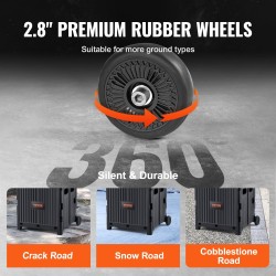 Taitettava käyttövaunu PP-muovinen 36 kg kantavuus teleskooppikahva kaksi pyörää