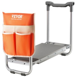 Puutarhapolvistumistuki ja istuin hiiliteräsrunko EVA pehmuste taitettava työkalutaskulla