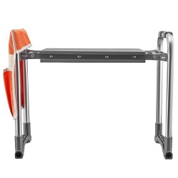 Puutarhapolvistumistuki ja istuin hiiliteräsrunko EVA-pehmuste taitettava työkalutaskulla