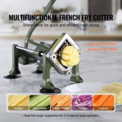 Manuaalinen perunaleikkuri alumiinirunko ja 1/2-tuumainen ruostumaton terä imukuppeilla ja ergonomisella kahvalla