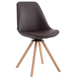 Calais pyörivä vierailutuoli keinonahkaverhoilulla ja puujalustalla