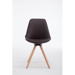 Calais pyörivä vierailutuoli keinonahkaverhoilulla ja puujalustalla