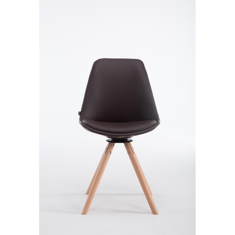 Calais pyörivä vierailutuoli keinonahkaverhoilulla ja puujalustalla