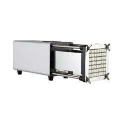 Sähköinen ranskanperunaleikkuri ruostumattomilla terillä puoli ja kolme kahdeksasosaa tuumaa