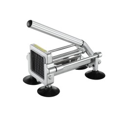 Manuaalinen perunaleikkuri alumiini ja ruostumaton teräsrunko 3 teräkokoa imukupilliset jalat