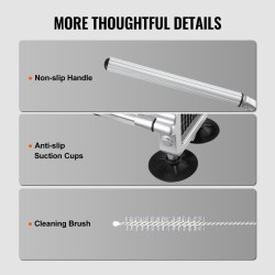 Manuaalinen perunaleikkuri alumiini ja ruostumaton teräsrunko 3 teräkokoa imukupilliset jalat