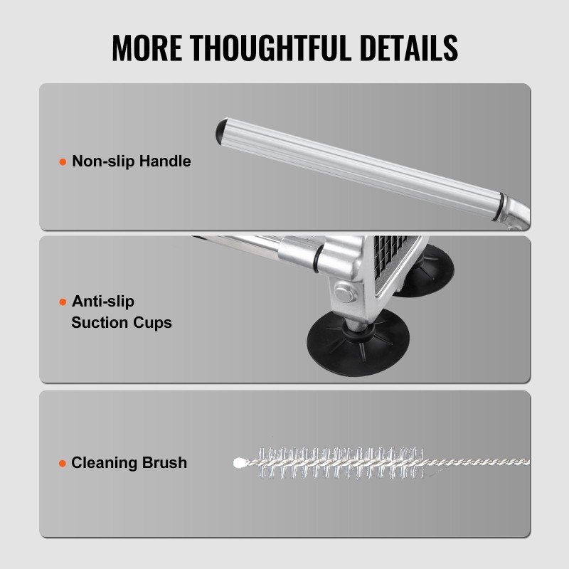 Manuaalinen perunaleikkuri alumiini ja ruostumaton teräsrunko 3 teräkokoa imukupilliset jalat