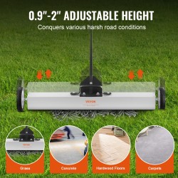 Rullaava magneettinen puhdistaja pyörillä 36 tuuman 24,9 kg teleskooppivarrella 77–113 cm alumiinirunkoinen