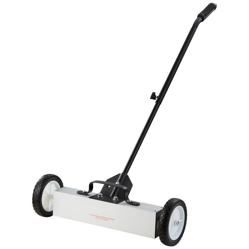 Työntömallinen rullattava magneettiharava 18 tuumaa 20,4 kg magneetti teleskooppivarrella suurilla kumipyörillä