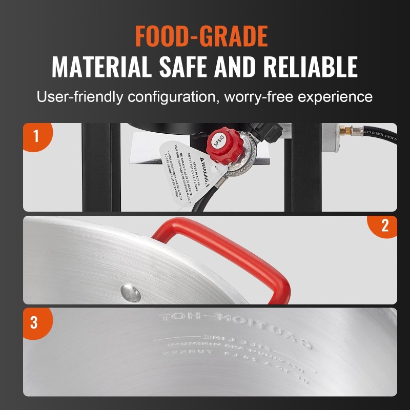 Ulkokeitin alumiinikattilasetti kalkkunan uppopaistoon ja kalan paistoon korit lämpömittari