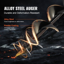 Bensiinikäyttöinen maaporakone 52CC 1450W 150 ja 250 mm poranterillä ja 3 jatkovartta