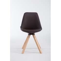 Calais pyörivä vierailijantuoli keinonahkaverhoilulla ja puujalustalla