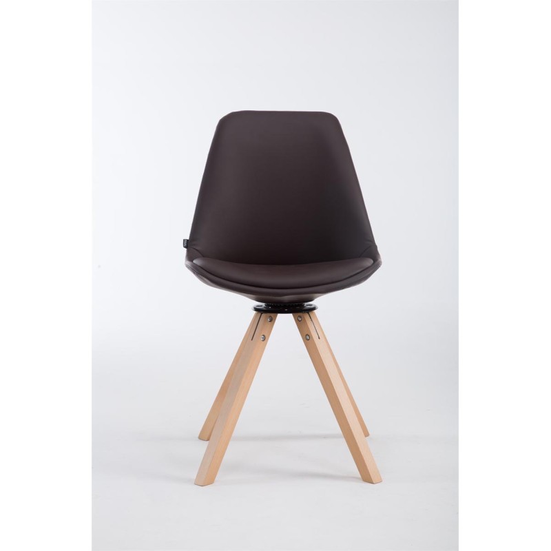 Calais pyörivä vierailijantuoli keinonahkaverhoilulla ja puujalustalla