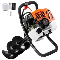 Bensiinikäyttöinen maapora 63 cm3 2400 W 20,3 cm poranterällä ja jatkovarsilla