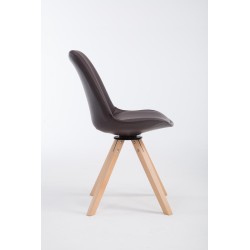 Calais pyörivä vierailijantuoli keinonahkaverhoilulla ja puujalustalla