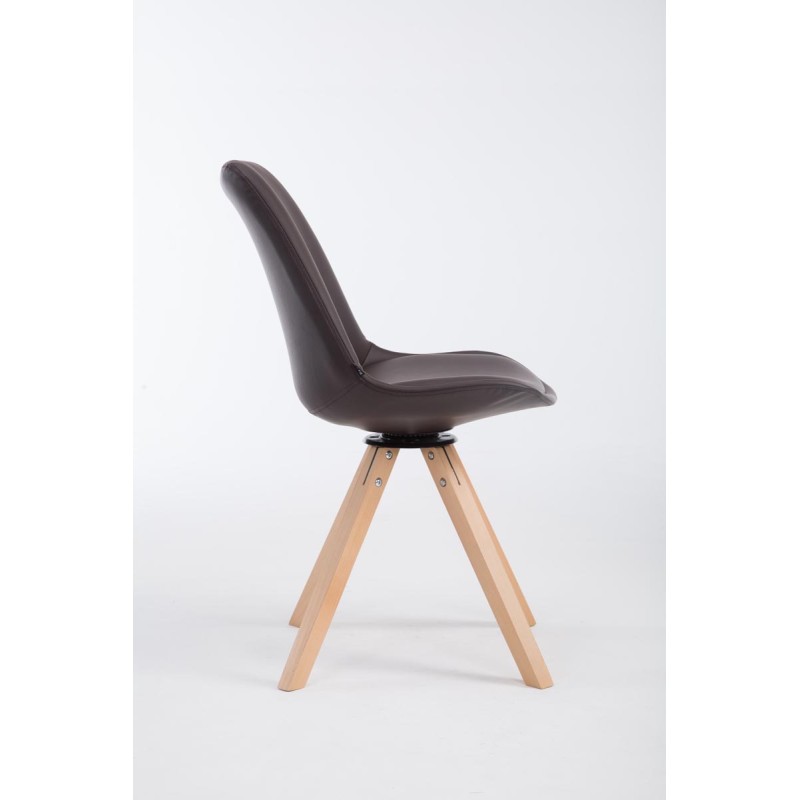 Calais pyörivä vierailijantuoli keinonahkaverhoilulla ja puujalustalla