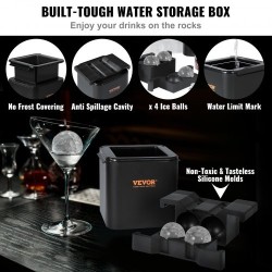 Jääpallomuotti silikoninen 4 kappaletta halkaisija 6 cm kirkkaat jääpallot säilytyspussi jääpihdit