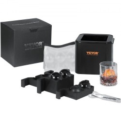 Jääpallomuotti silikoninen 4 kappaletta halkaisija 6 cm kirkkaat jääpallot säilytyspussi jääpihdit