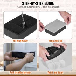 Silikoninen jäämuottisetti 2 muottia 6 kpl/muotti 4,3 cm pallot 5 cm kuutiot