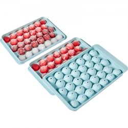 Silikoninen pyöreä jääpallomuottisetti 2 kpl kannella pinottava 104 pientä ja 33 suurta