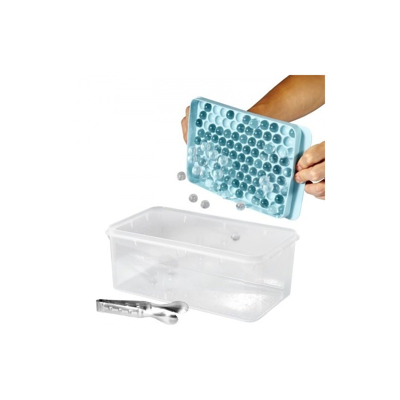 Silikoninen pyöreä jääpallomuottisetti 2 kpl kannella pinottava 104 pientä ja 33 suurta