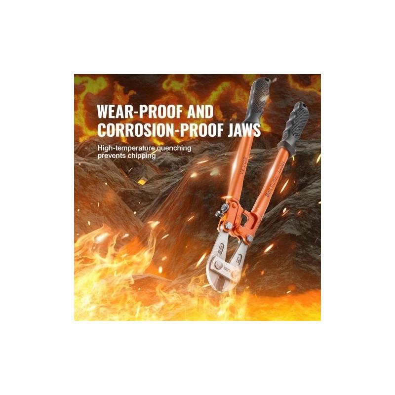 Pulttileikkuri 45,7 cm kromimolybdeeniteräs säädettävä leukaväli kaksikomponenttinen pehmeä kumikahva