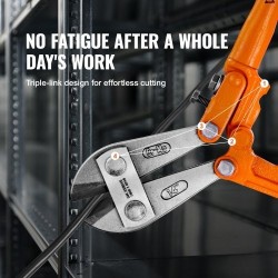 Pulttileikkuri 45,7 cm kromimolybdeeniteräs säädettävä leukaväli kaksikomponenttinen pehmeä kumikahva