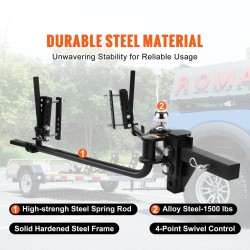 Kuormantasaava vetokytkin jauhemaalattu teräs 680 kg aisapaino 7706 kg 4-pisteen heilunnanvaimennus