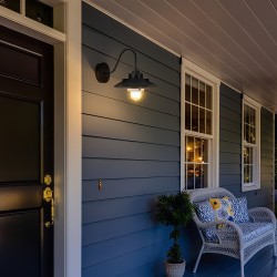 Aurinkokennolla toimiva ulkoseinävalaisin kaarevalla varrella korkeapainerautarunko liiketunnistin