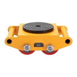 Koneenalustavaunu hiiliteräs 6 tonnin kantavuus neljällä PU pyörällä 360 asteen pyörölevyllä