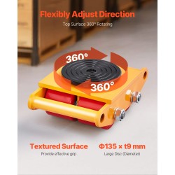 Koneenalustavaunu hiiliteräs 6 tonnin kantavuus neljällä PU-pyörällä 360 asteen pyörölevyllä