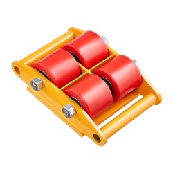 Koneenalustavaunu hiiliteräs 6 tonnin kantavuus neljällä PU-pyörällä 360 asteen pyörölevyllä