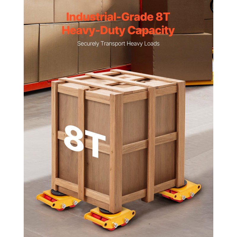 Siirtovaunusarja neljällä polyuretaanipyörällä hiiliterästä kahdeksan tonnin kantavuus