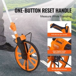 Mittapyörä ABS ja alumiinioksidi teleskooppivarrella 317,5 mm mittausalue 0–9999,9 m mekaanisella laskurilla