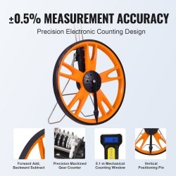 Mittapyörä ABS ja alumiinioksidi 317 mm teleskooppivarsi 71–104 cm laukku