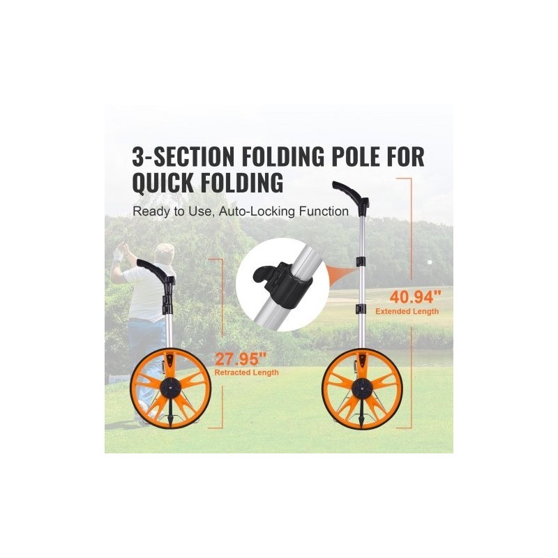 Mittapyörä ABS ja alumiinioksidi 317 mm teleskooppivarsi 71–104 cm laukku