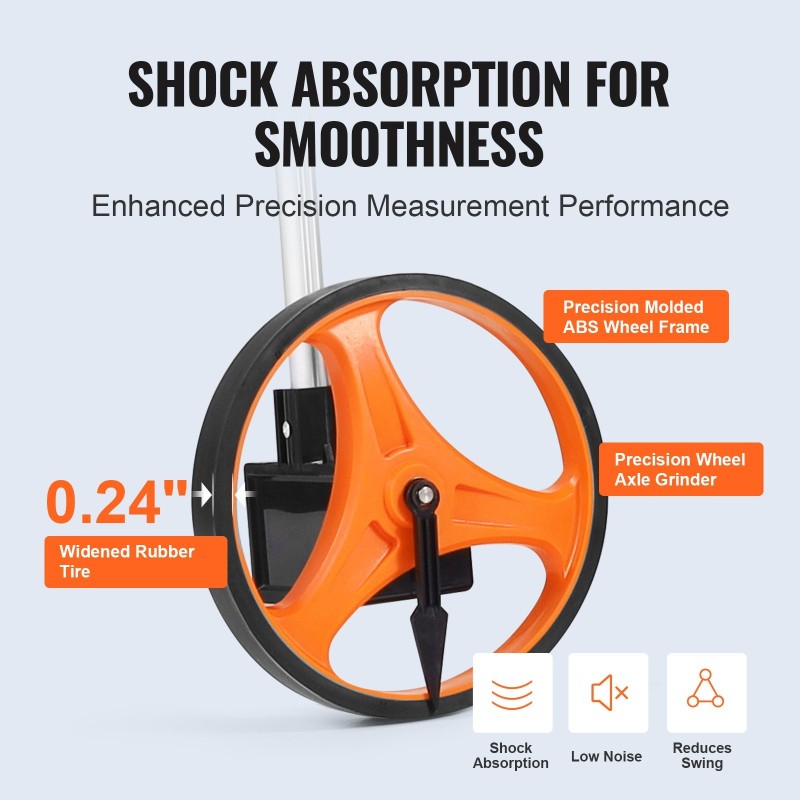 Mittapyörä pyörän halkaisija 159 mm teleskooppivarsi 100–42 cm mekaaninen laskuri selkäreppu