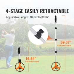 Mittapyörä pyörän halkaisija 159 mm teleskooppivarsi 100–42 cm mekaaninen laskuri selkäreppu
