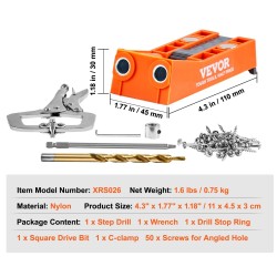 Taskuonteloporaussarja nylon 56 osaa 22,9 cm C-puristin puutöihin ja huonekaluihin