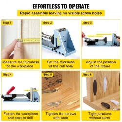 Taskureikäporausjigi eloksoitu alumiini 2 porareikää säädettävä syvyys pölynpoistoliitännällä