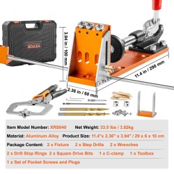 Taskuruuvijigi säädettävä 34-osainen alumiiniseosrunko 27,9 cm C-puristin työkalupakki tee-se-itse-puutöihin