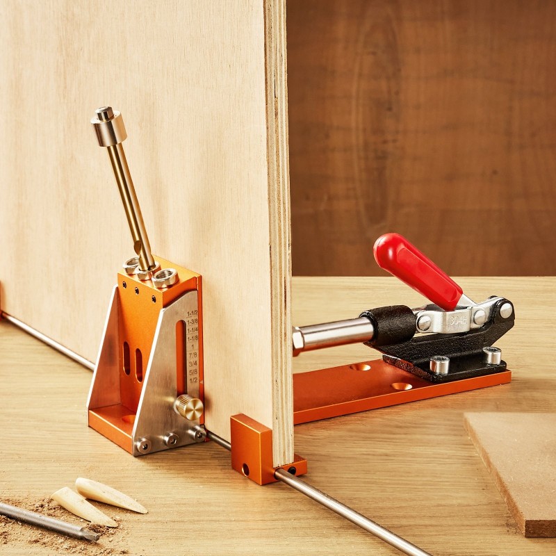 Taskuruuvijigi säädettävä 34-osainen alumiiniseosrunko 27,9 cm C-puristin työkalupakki tee-se-itse-puutöihin