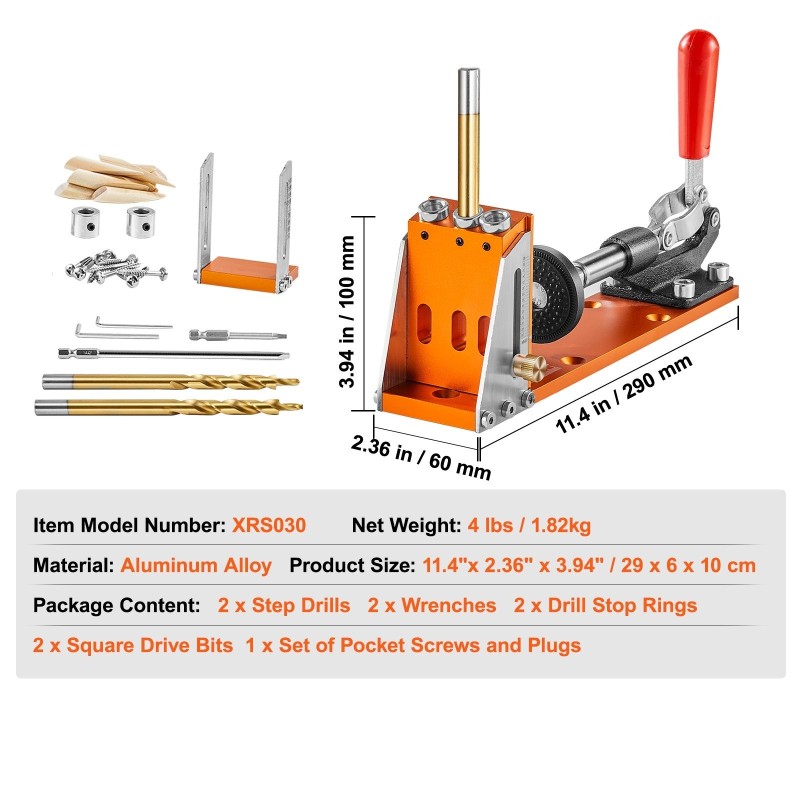 Taskureikäsarja 30-osainen alumiiniseosrunko säädettävä poraussyvyys irrotettava ohjainpalikka poranteriä ja ruuvikärkiä