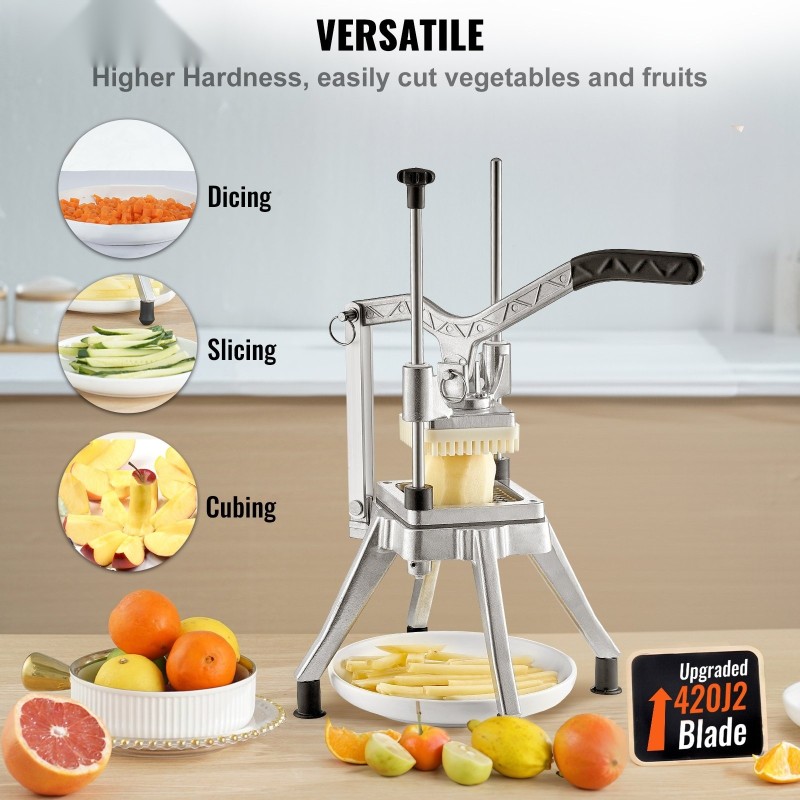 Kaupallinen vihannes ja hedelmäsilppuri alumiiniseos ja ruostumaton teräs 4 terää ammattikeittiöihin kotikäyttöön